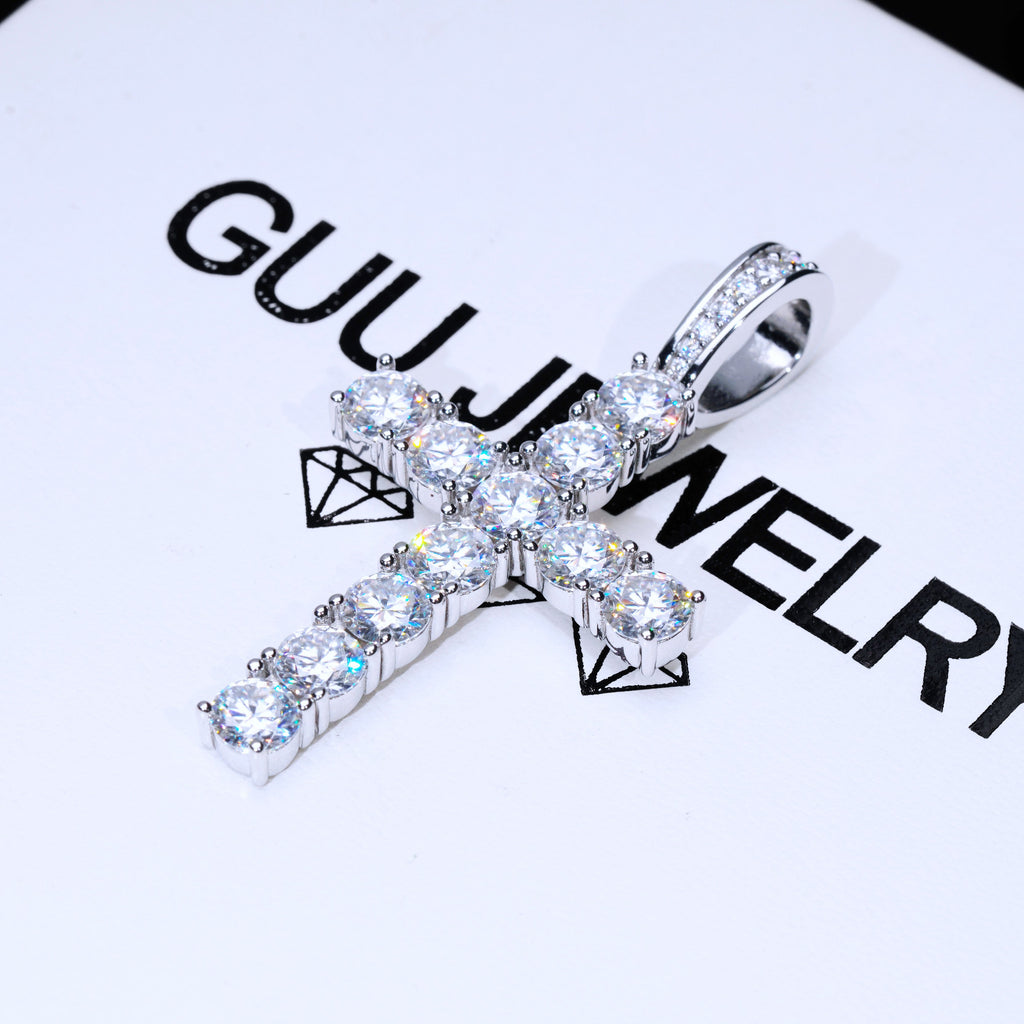 4.51 Carat VVS Moissanite Cross In White Gold