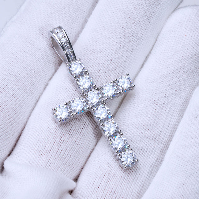 4.51 Carat VVS Moissanite Cross In White Gold Hover Image
