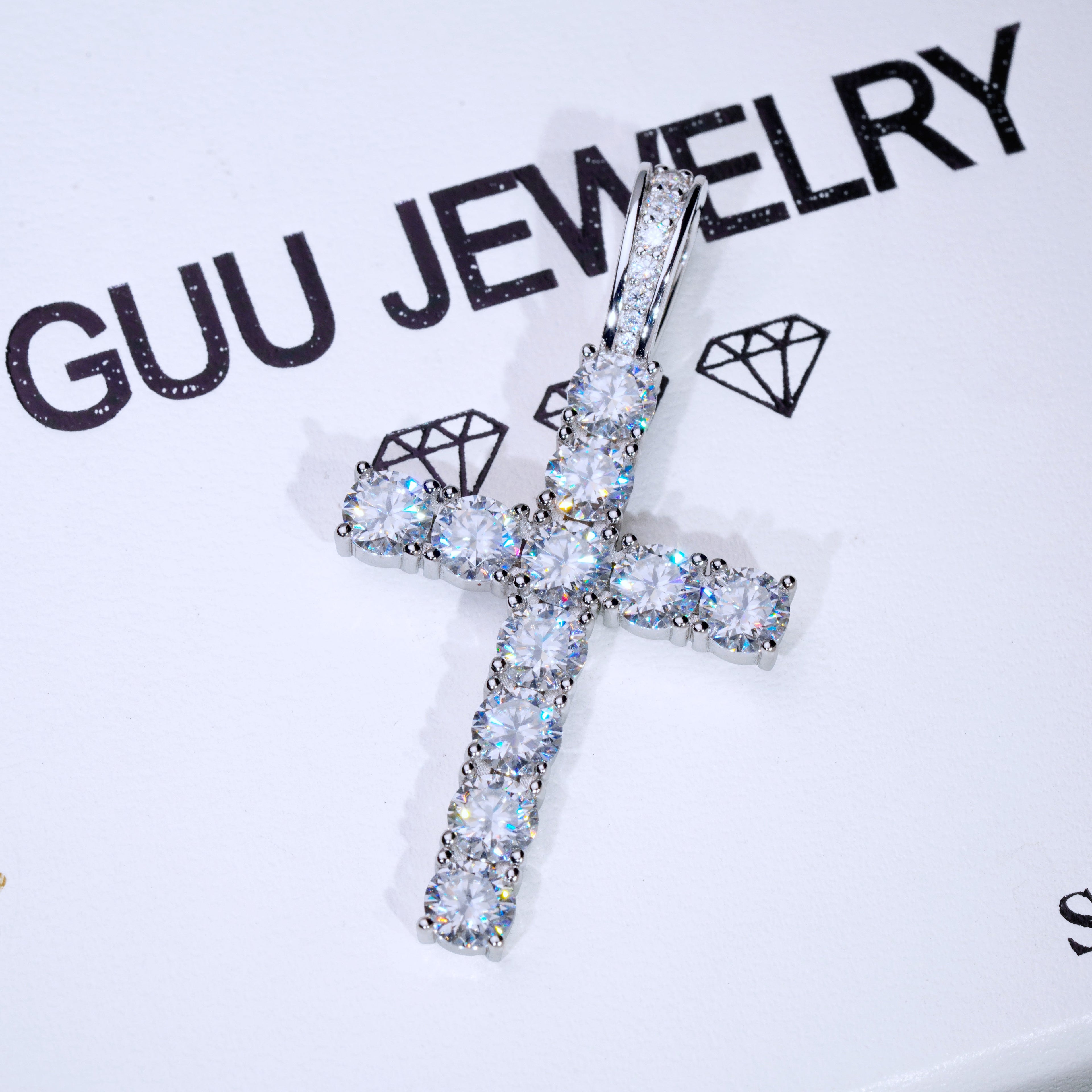 4.51 Carat VVS Moissanite Cross In White Gold