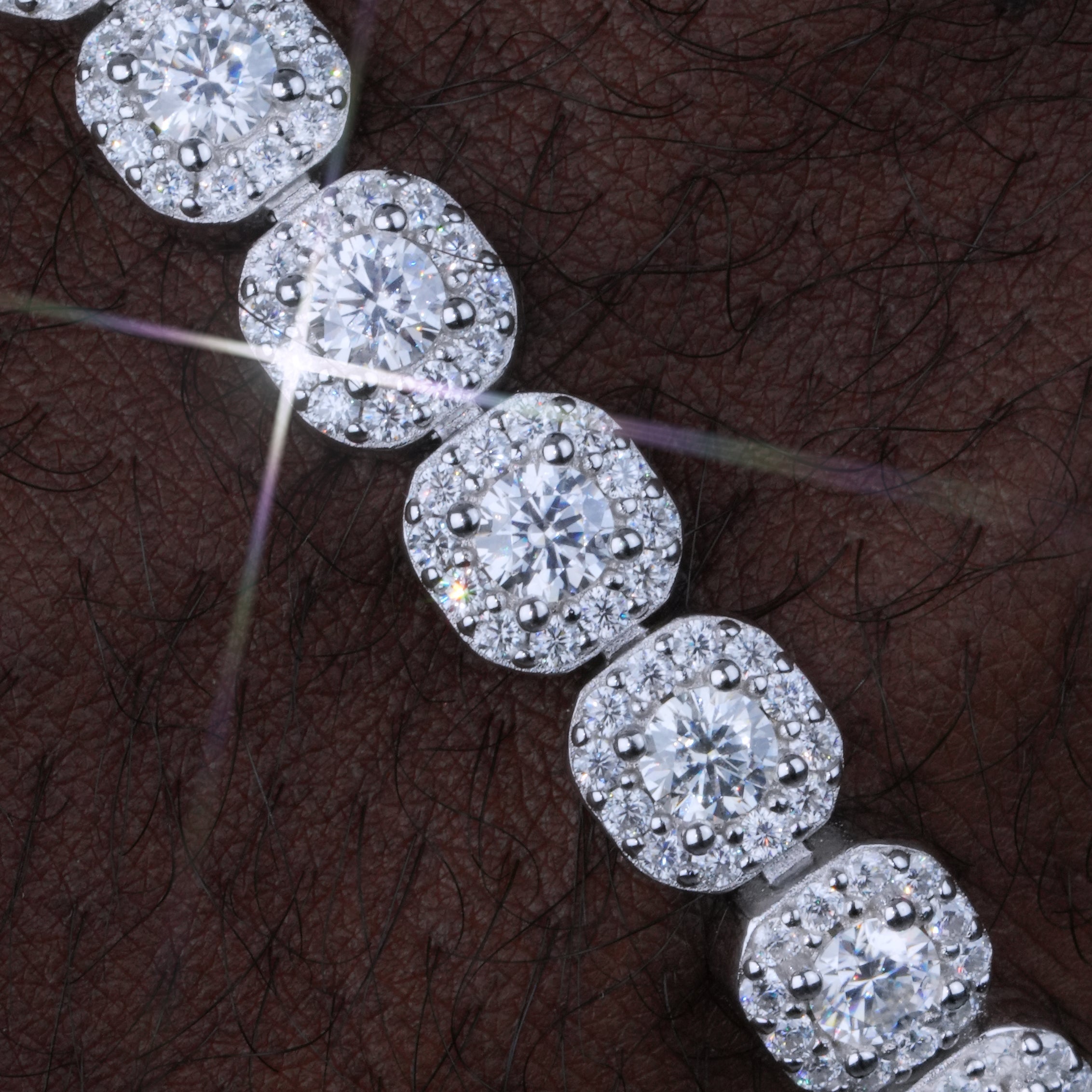 VVS Moissanite 8MM Clustered Tennis Bracelet