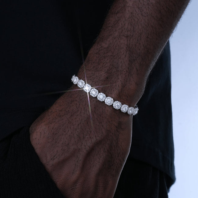 VVS Moissanite 8MM Clustered Tennis Bracelet Main Image