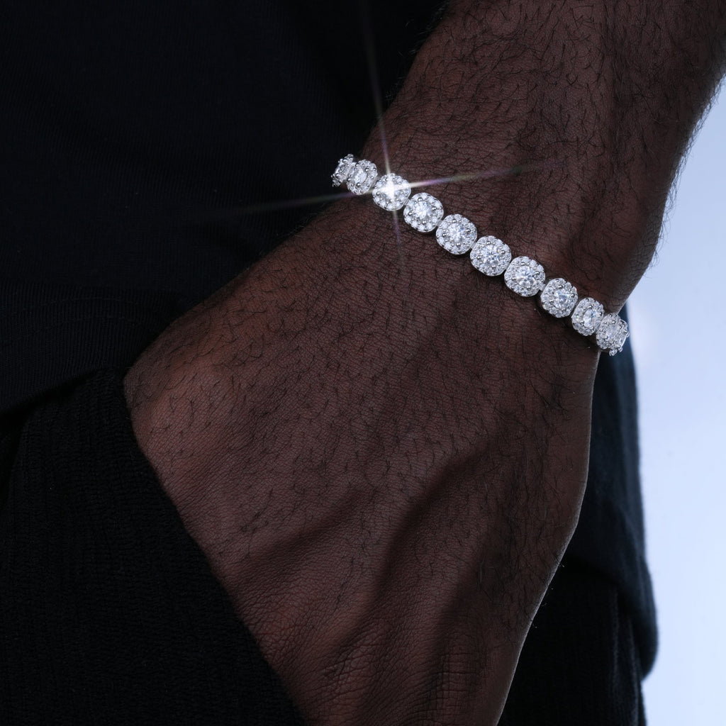 VVS Moissanite 8MM Clustered Tennis Bracelet