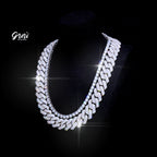 Bundle 19MM 2-Row Prong Cuban + 5MM Tennis In WhtieGold