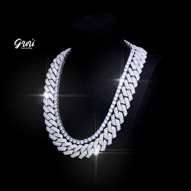Bundle 19MM 2-Row Prong Cuban + 5MM Tennis In WhtieGold Main Image