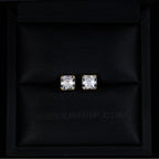 VVS Moissanite Asscher Cut Stud Earrings In 18K Gold