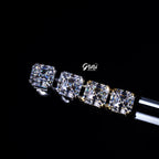 VVS Moissanite Asscher Cut Stud Earrings In White Gold
