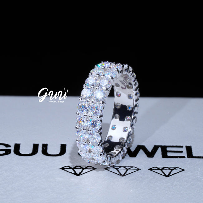 925S & VVS Moissanite 2-Row Eternity Ring Main Image