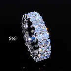 925S & VVS Moissanite 2-Row Eternity Ring