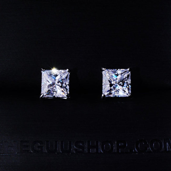 2.40 Carat VVS Moissanite Princess Cut Stud Earrings Main Image