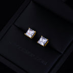 2.40 Carat VVS Moissanite Princess Cut Stud Earrings