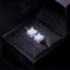 925s VVS Moissanite Iced 3D Cube Earrings In White Gold