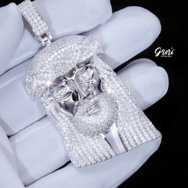 925S & VVS Moissanite Jesus In White Gold Main Image