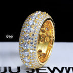 925S & VVS Moissanite Layered Diamond Ring 18K Gold