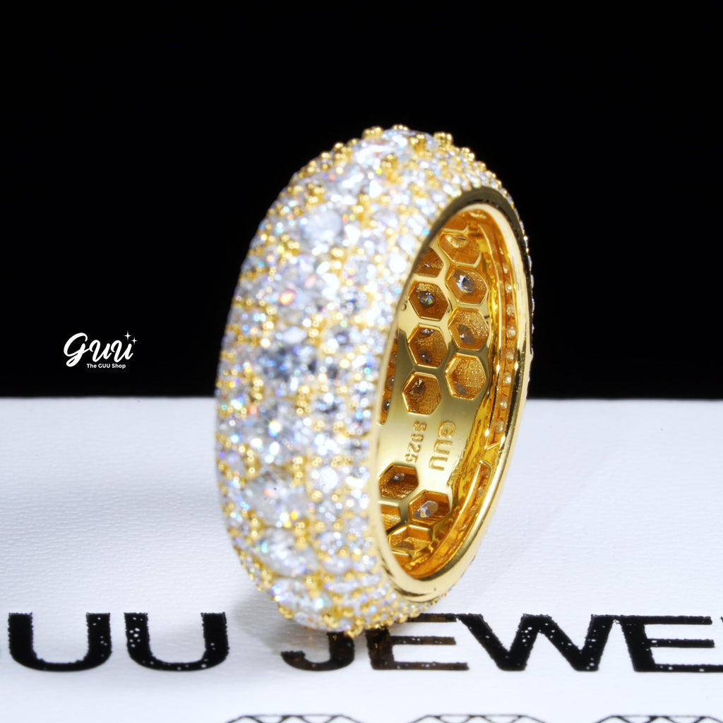 925S & VVS Moissanite Layered Diamond Ring 18K Gold