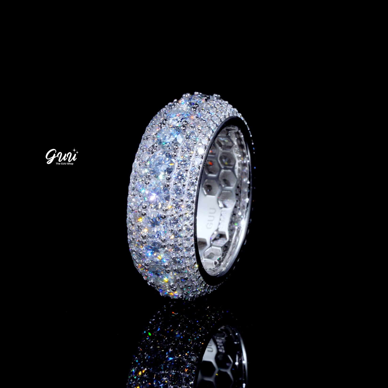 925S & VVS Moissanite Layered Diamond Ring White Gold