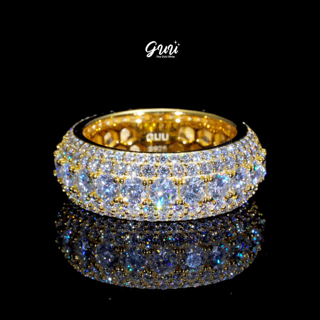 925S & VVS Moissanite Layered Diamond Ring 18K Gold Hover Image