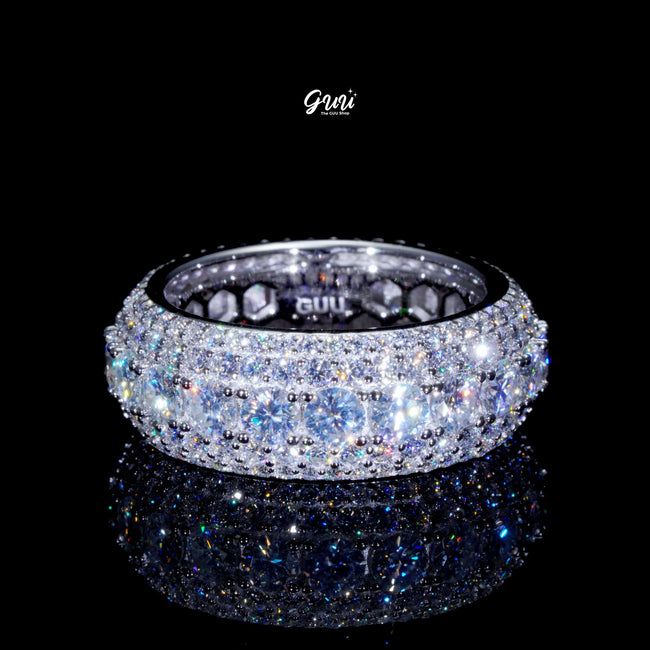 925S & VVS Moissanite Layered Diamond Ring White Gold Hover Image