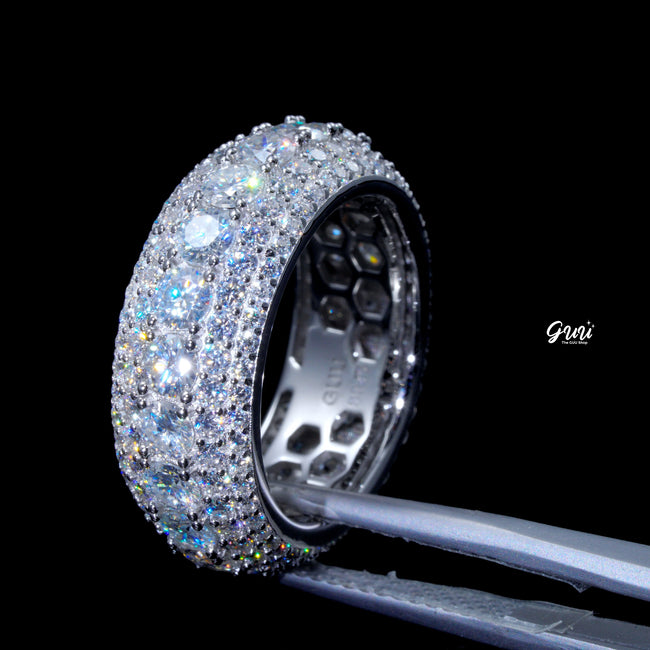 925S & VVS Moissanite Layered Diamond Ring White Gold Main Image