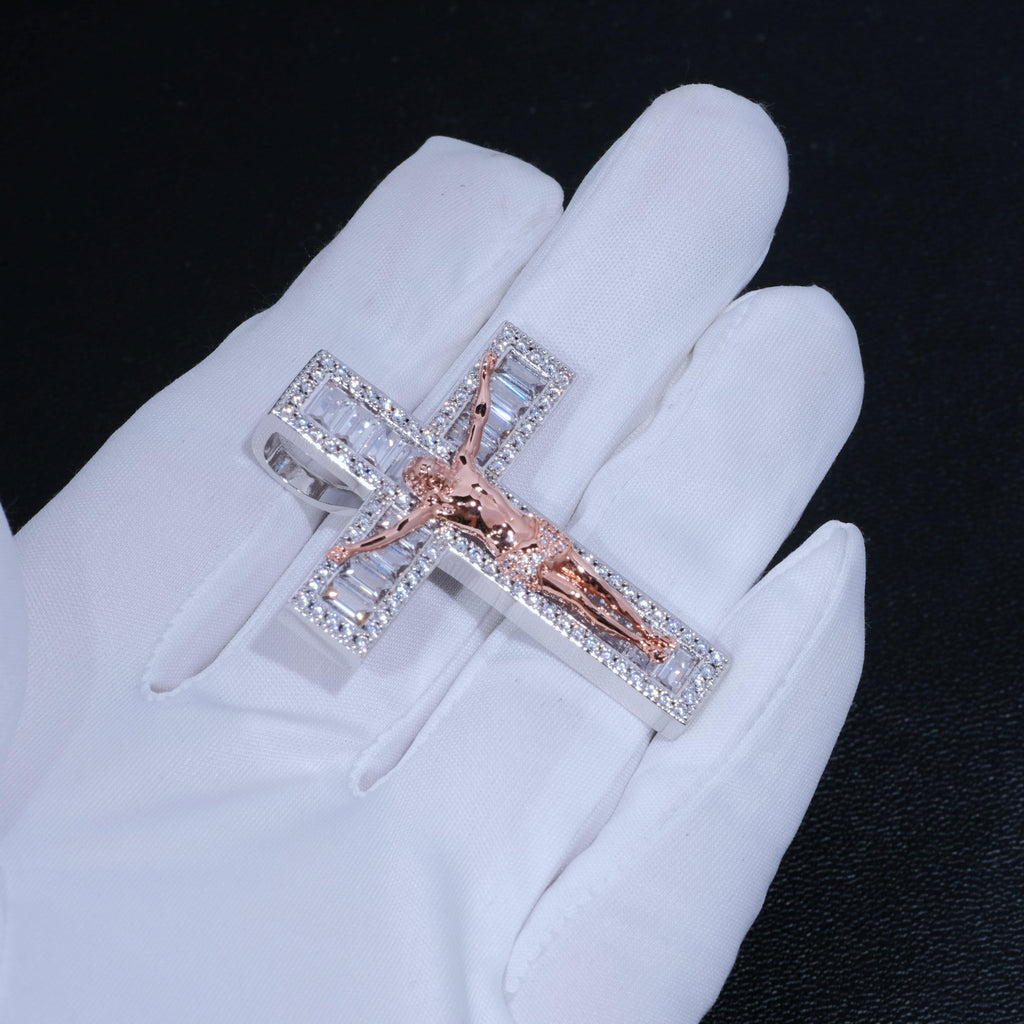 Jesus Crucifix Baguette Cross Necklace