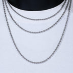 3MM White Gold Rope Chain