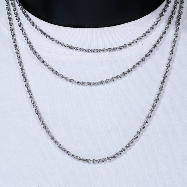3MM White Gold Rope Chain Main Image
