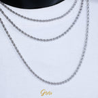 3MM White Gold Rope Chain