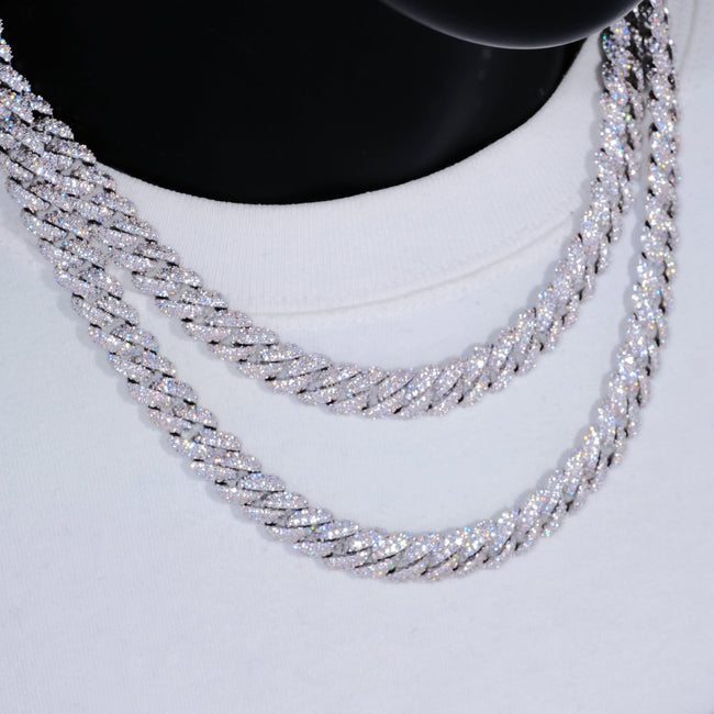 Cuban Link Chain (10mm) in White Gold / 18K Gold Hover Image