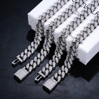 12mm Diamond Cuban Chain in White Gold