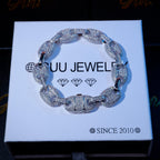 18K WhiteGold-Plated Solid Coffee beans Link Bracelet