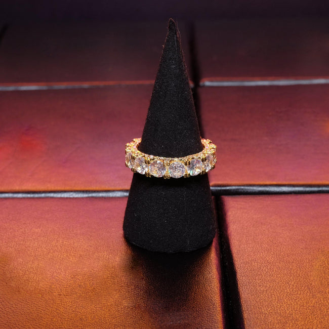 5mm 1" 18K Gold-Plated AAA CZ  Ring Main Image