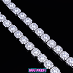 Clustered Tennis Chain in White Gold
