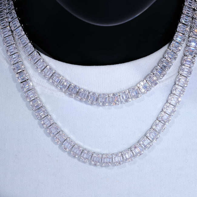 8mm Iced Square Baguette Tennis Chain Hover Image