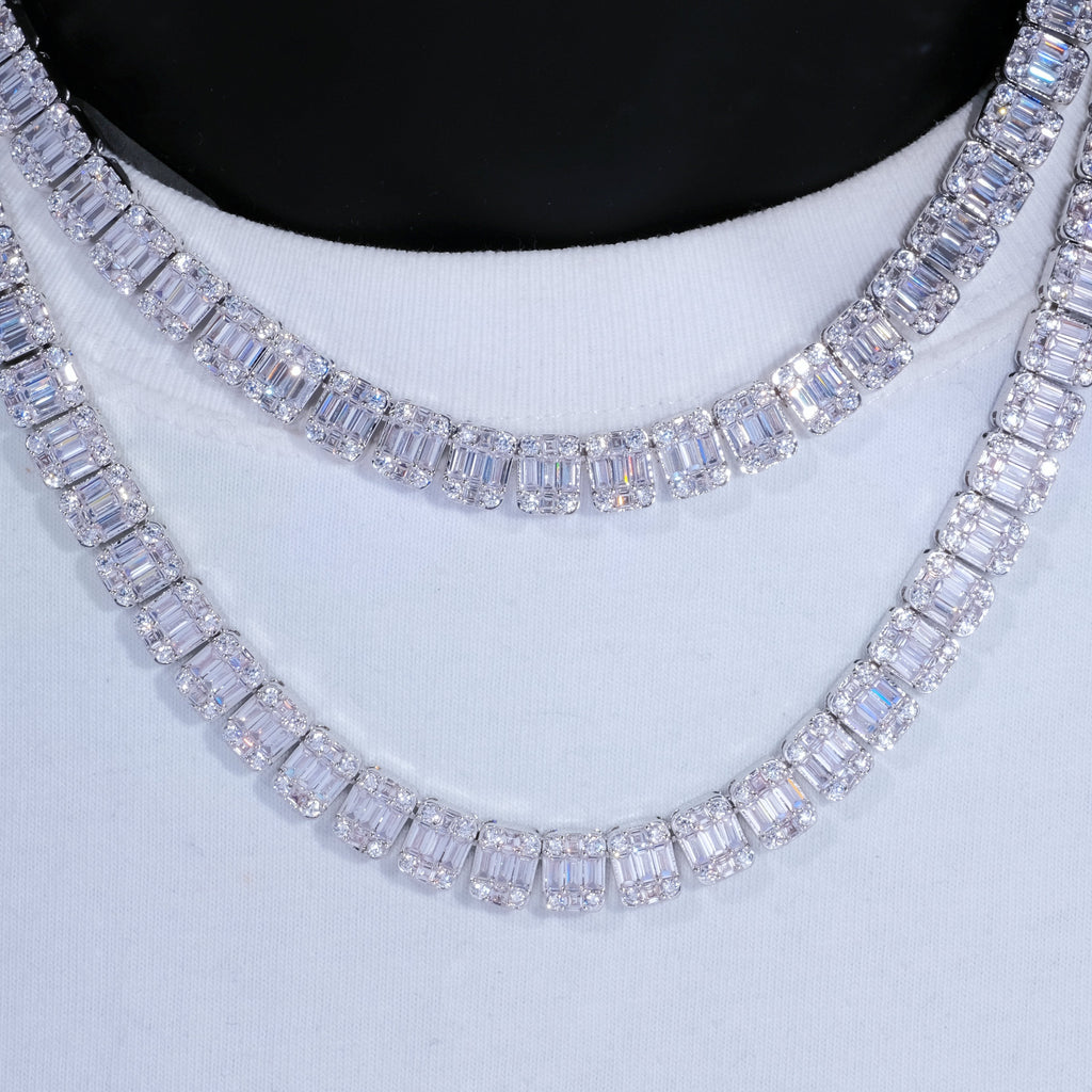 8mm Iced Square Baguette Tennis Chain