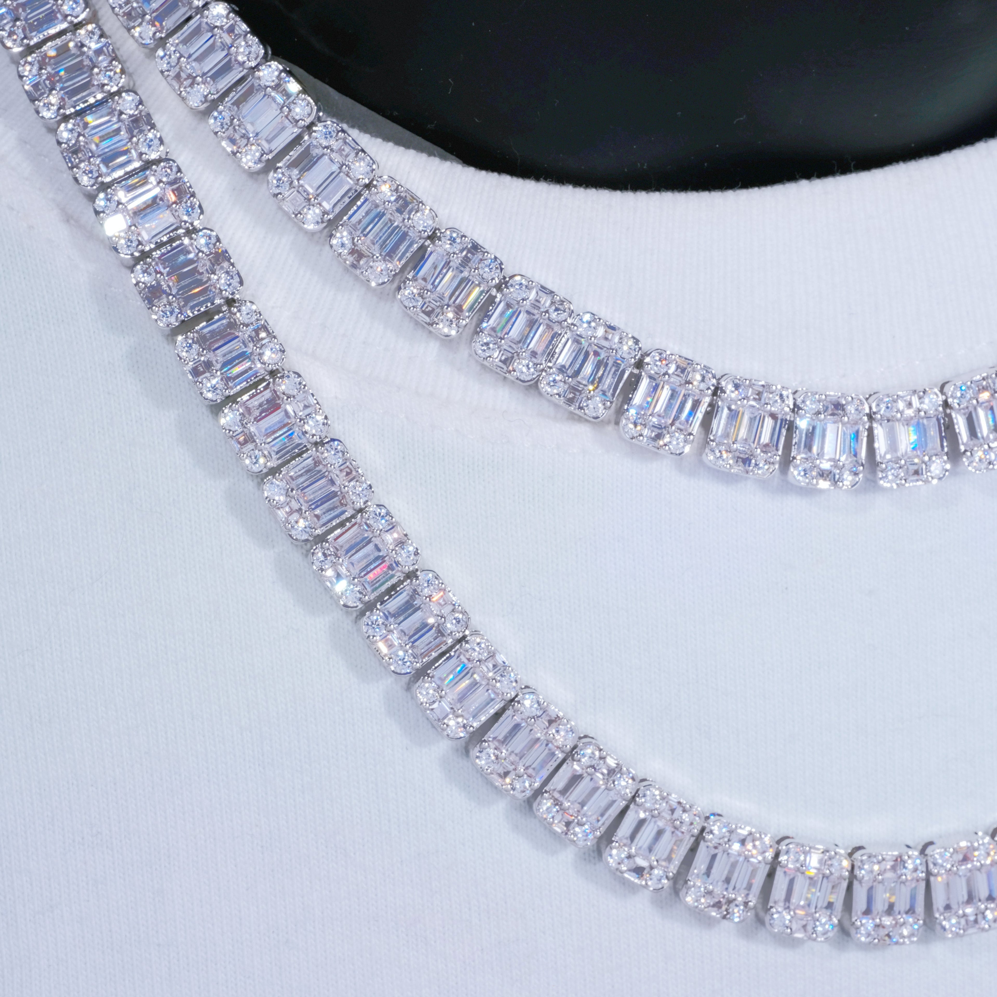 8mm Iced Square Baguette Tennis Chain