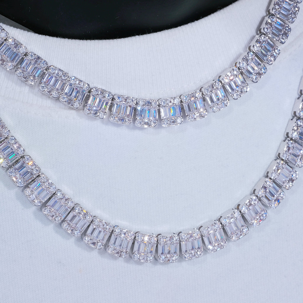 8mm Iced Square Baguette Tennis Chain