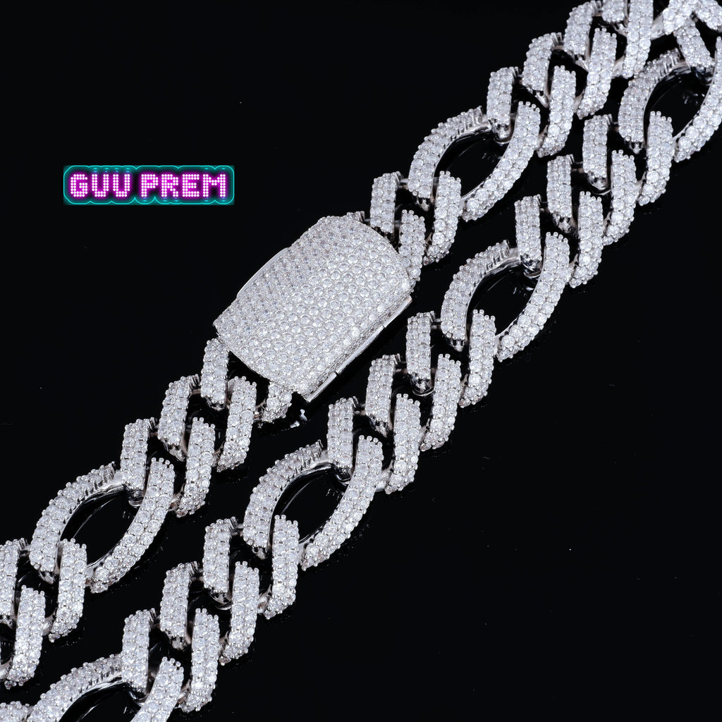19mm Iced Figaro Chain