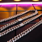 🔥New Flip buckle Iced Cuban Link Chain Silver