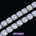 Glacier Clustered Tennis Chain in White Gold