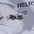 925S & VVS Moissanite Solitaire Stud Earrings