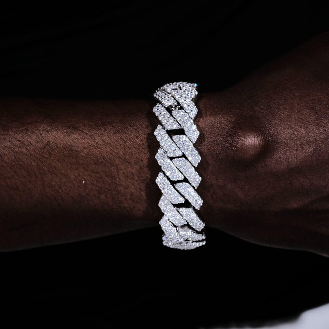 19MM 2-Row Iced Prong Cuban Bracelet Main Image