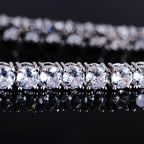 Two-tone 4mm Iced Yellow Gold-Plated CZ Cuban Link Bracelet