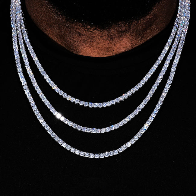 4mm 18K Gold-Plated Iced BlingBling Tennis Chain Hover Image