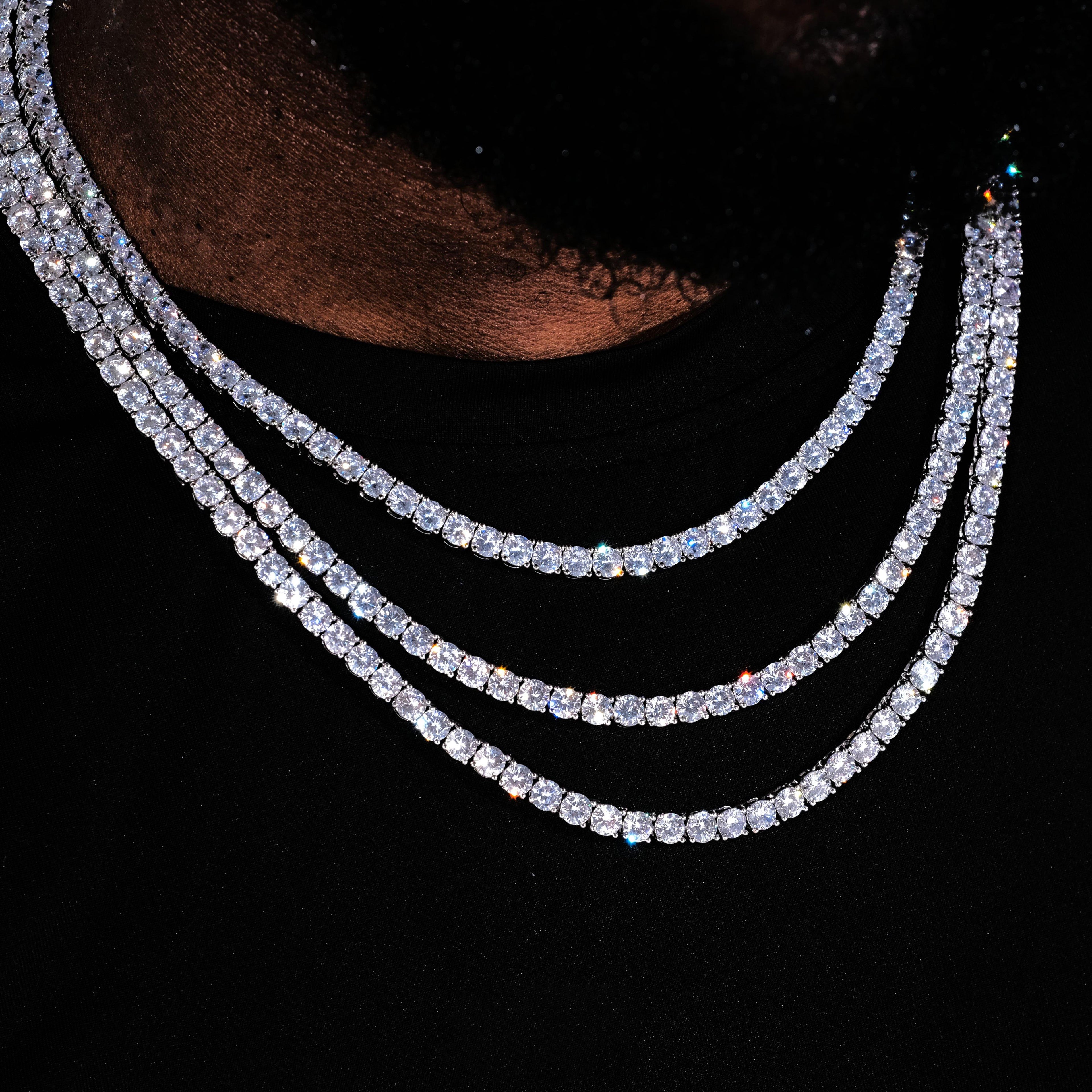 4mm 18K Gold-Plated Iced BlingBling Tennis Chain