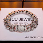 13MM 18K White Gold-Plated Classic Miami Cuban Link Bracelet