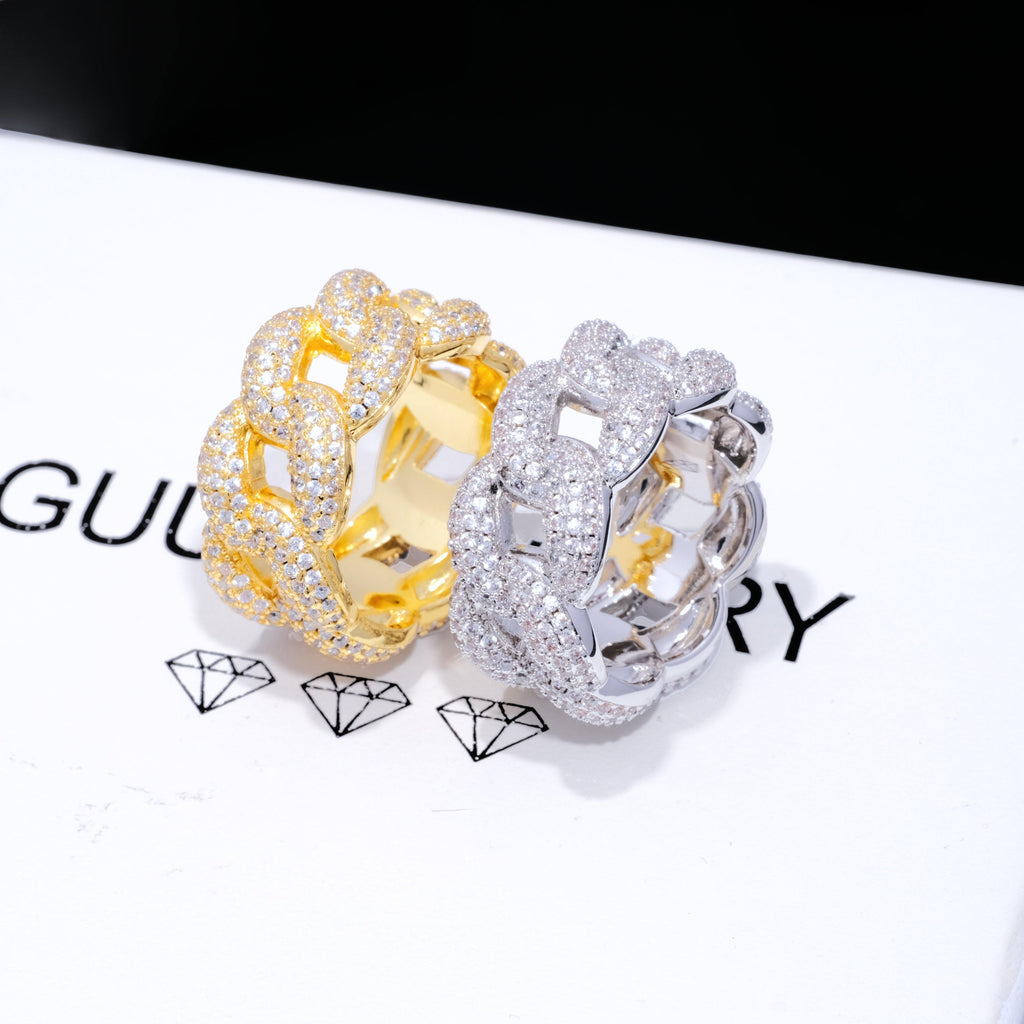 Iced Bubble Cuban Ring