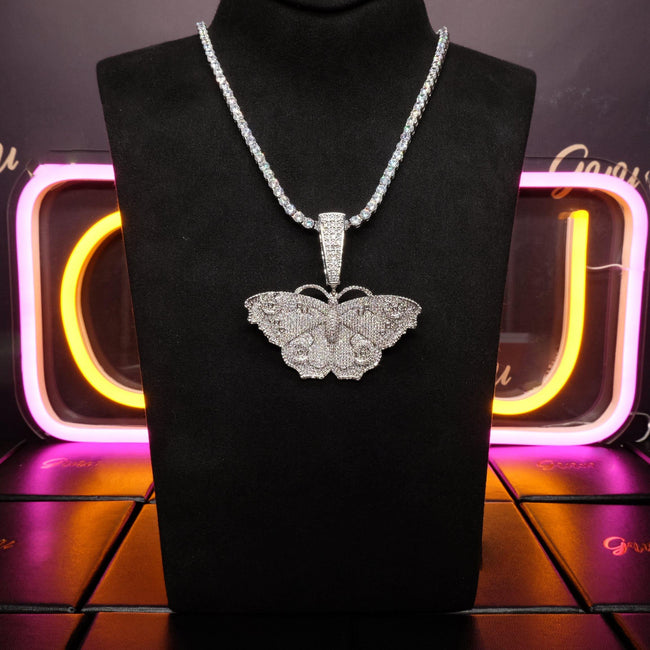 18K Gold-Plated Micro Inlay  AAA CZ Butterfly Pendant Main Image