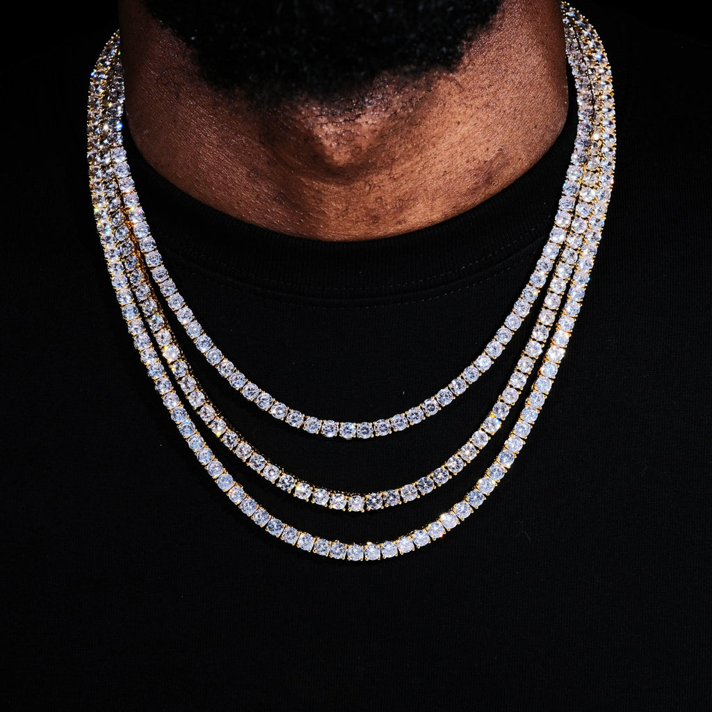 5mm 18K Gold-Plated Iced BlingBling Tennis Chain