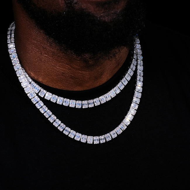 8mm Iced Square Baguette Tennis Chain Main Image
