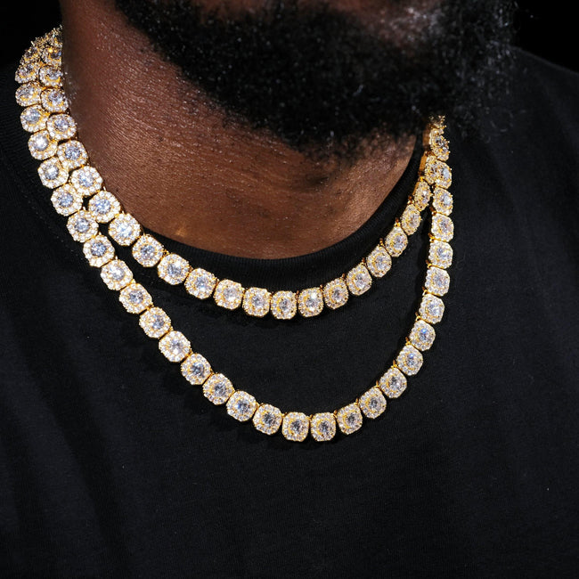 Clustered Tennis Chain in 18K Gold Hover Image