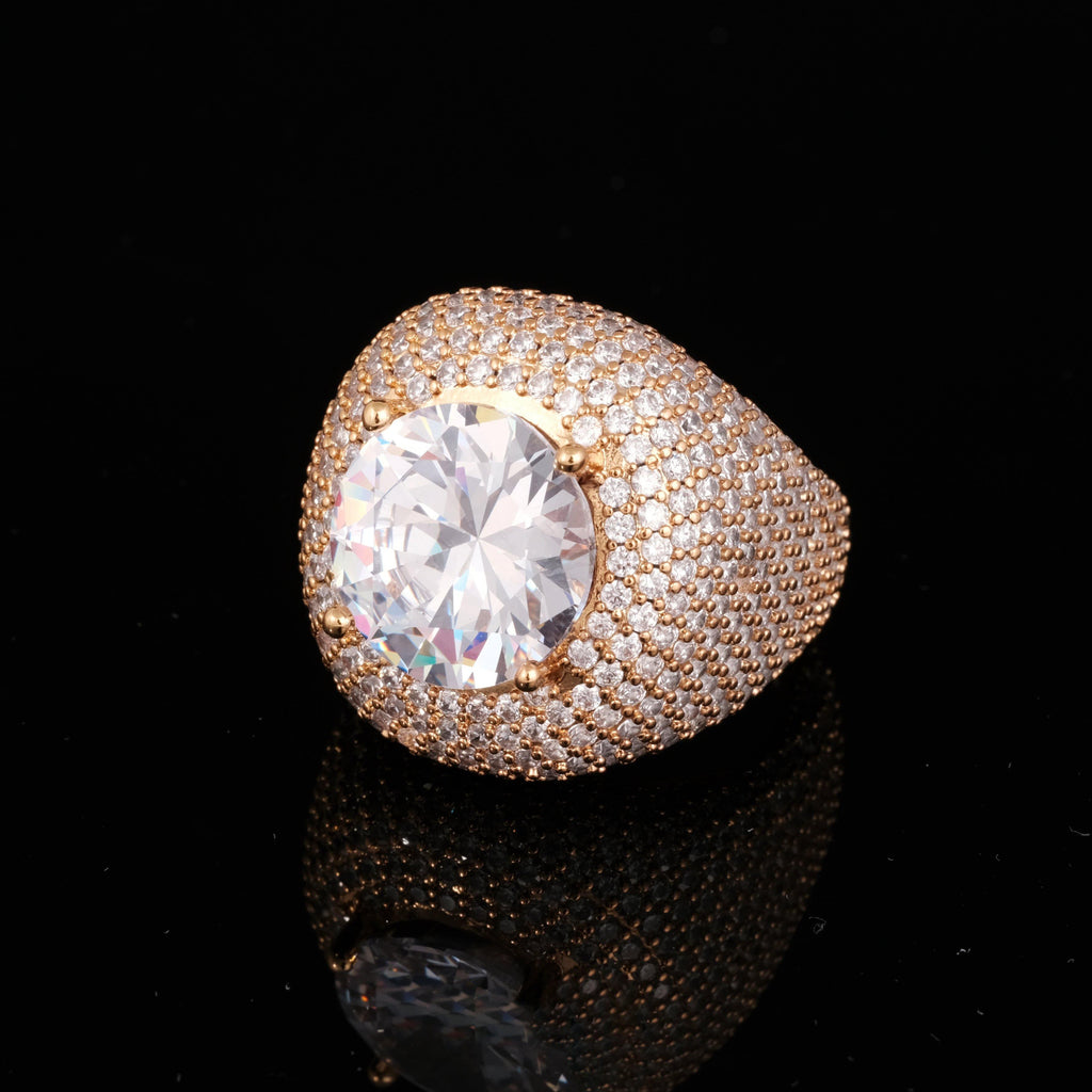 Iced Clustered Band Ring